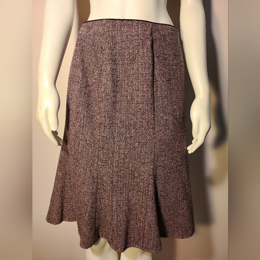 Women's bias-hem skirt with velvet trim